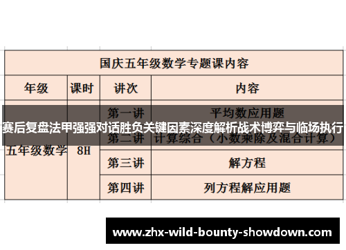 赛后复盘法甲强强对话胜负关键因素深度解析战术博弈与临场执行 赛后复盘法甲强强对话胜负关键因素深度解析战术博弈与临场执行